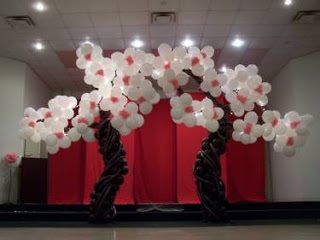 Gala Event Facility Ballon Decor cherry blossom trees